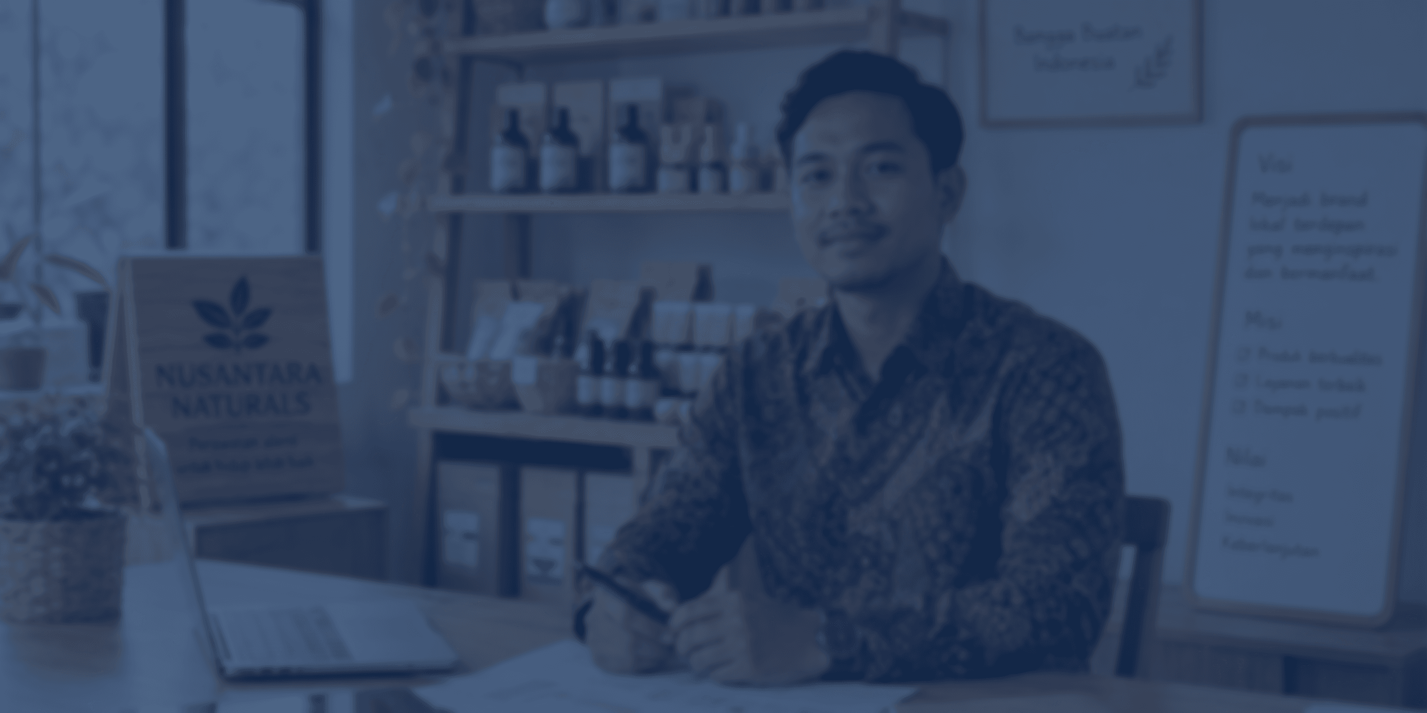 Pemilik bisnis sedang bekerja di tokonya