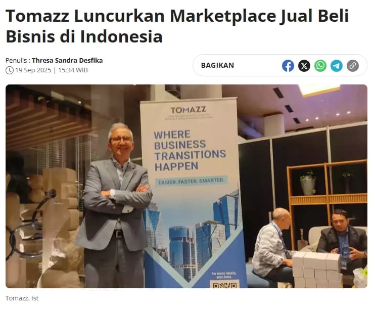 Tomazz Luncurkan Marketplace Jual Beli Bisnis di Indonesia