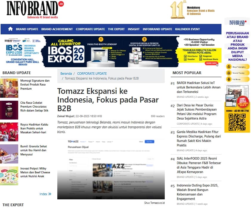 Tomazz Ekspansi ke Indonesia, Fokus pada Pasar B2B